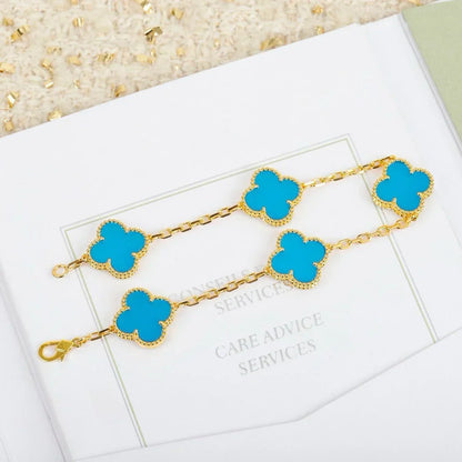 [⭐Glow Muse] CLOVER 5 MOTIF TURQUOISE BRACELET COLLECTION
