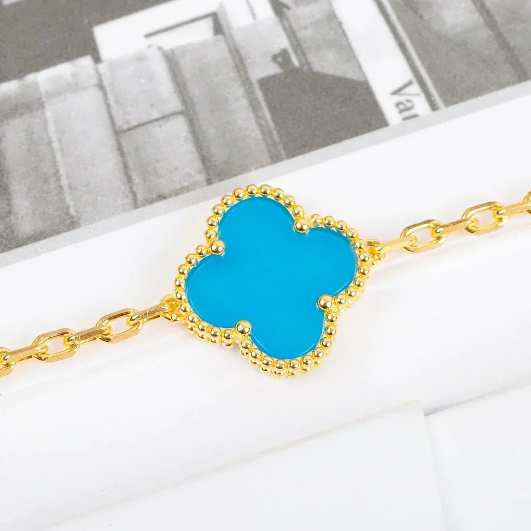 [⭐Glow Muse] CLOVER 5 MOTIF TURQUOISE BRACELET COLLECTION