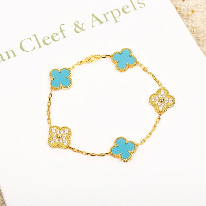 [⭐Glow Muse] CLOVER 5 MOTIF TURQUOISE BRACELET COLLECTION