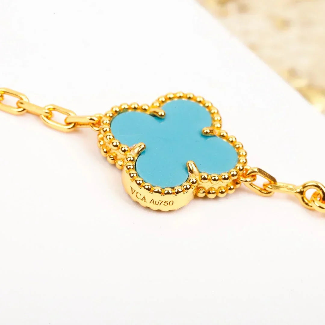 [⭐Glow Muse] CLOVER 5 MOTIF TURQUOISE BRACELET COLLECTION