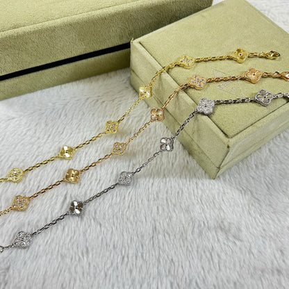 [Glow Muse]CLOVER 6 MOTIF DIAMOND LASER BRACELET
