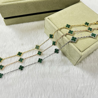 [Glow Muse]CLOVER 6 MOTIF MALACHITE BRACELET