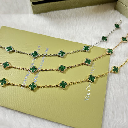[Glow Muse]CLOVER 6 MOTIF MALACHITE BRACELET