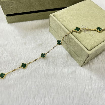 [Glow Muse]CLOVER 6 MOTIF MALACHITE BRACELET