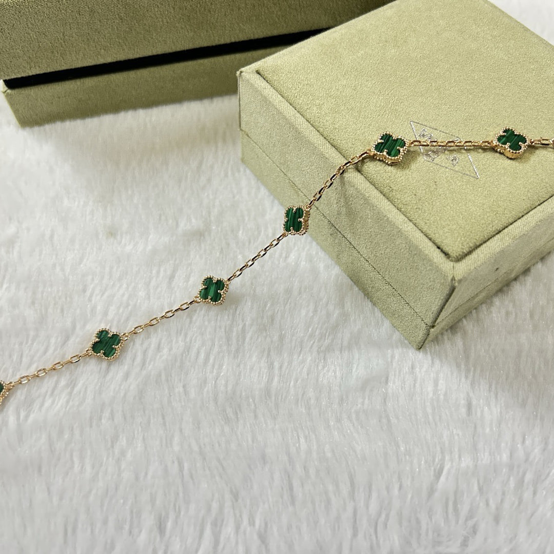 [Glow Muse]CLOVER 6 MOTIF MALACHITE BRACELET