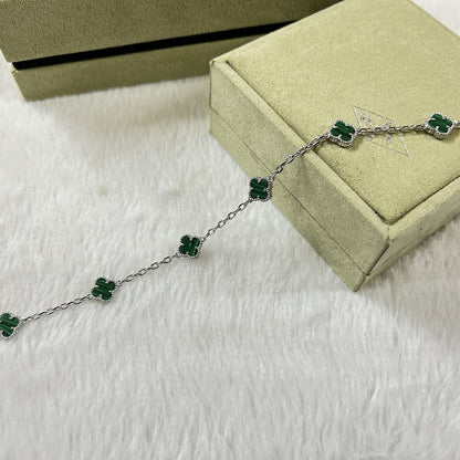 [Glow Muse]CLOVER 6 MOTIF MALACHITE BRACELET