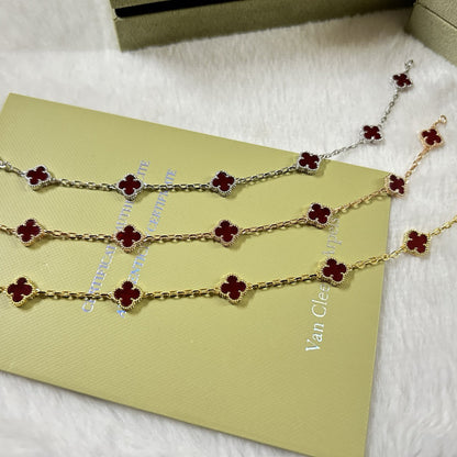[Glow Muse]CLOVER 6 MOTIF RED AGATE BRACELET