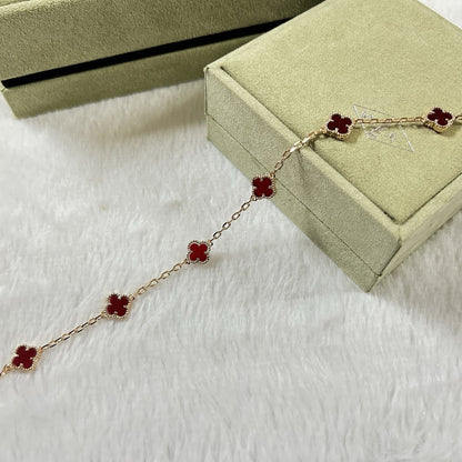 [Glow Muse]CLOVER 6 MOTIF RED AGATE BRACELET