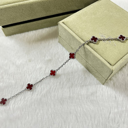 [Glow Muse]CLOVER 6 MOTIF RED AGATE BRACELET