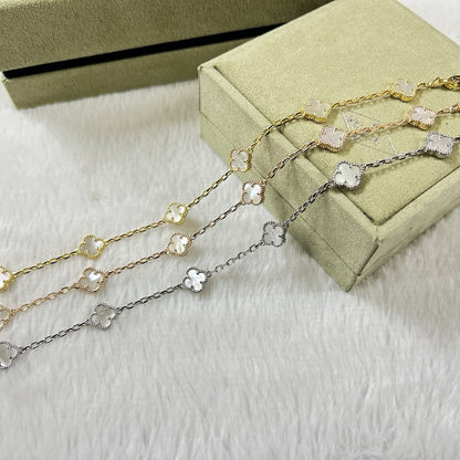 [Glow Muse]CLOVER 6 MOTIF WHITE MOP BRACELET