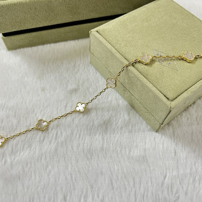 [Glow Muse]CLOVER 6 MOTIF WHITE MOP BRACELET