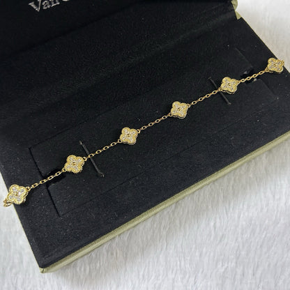 [Glow Muse]CLOVER 6 MOTIF DIAMOND BRACELET