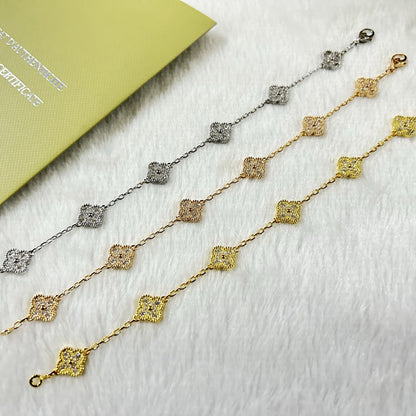 [Glow Muse]CLOVER 6 MOTIF DIAMOND BRACELET