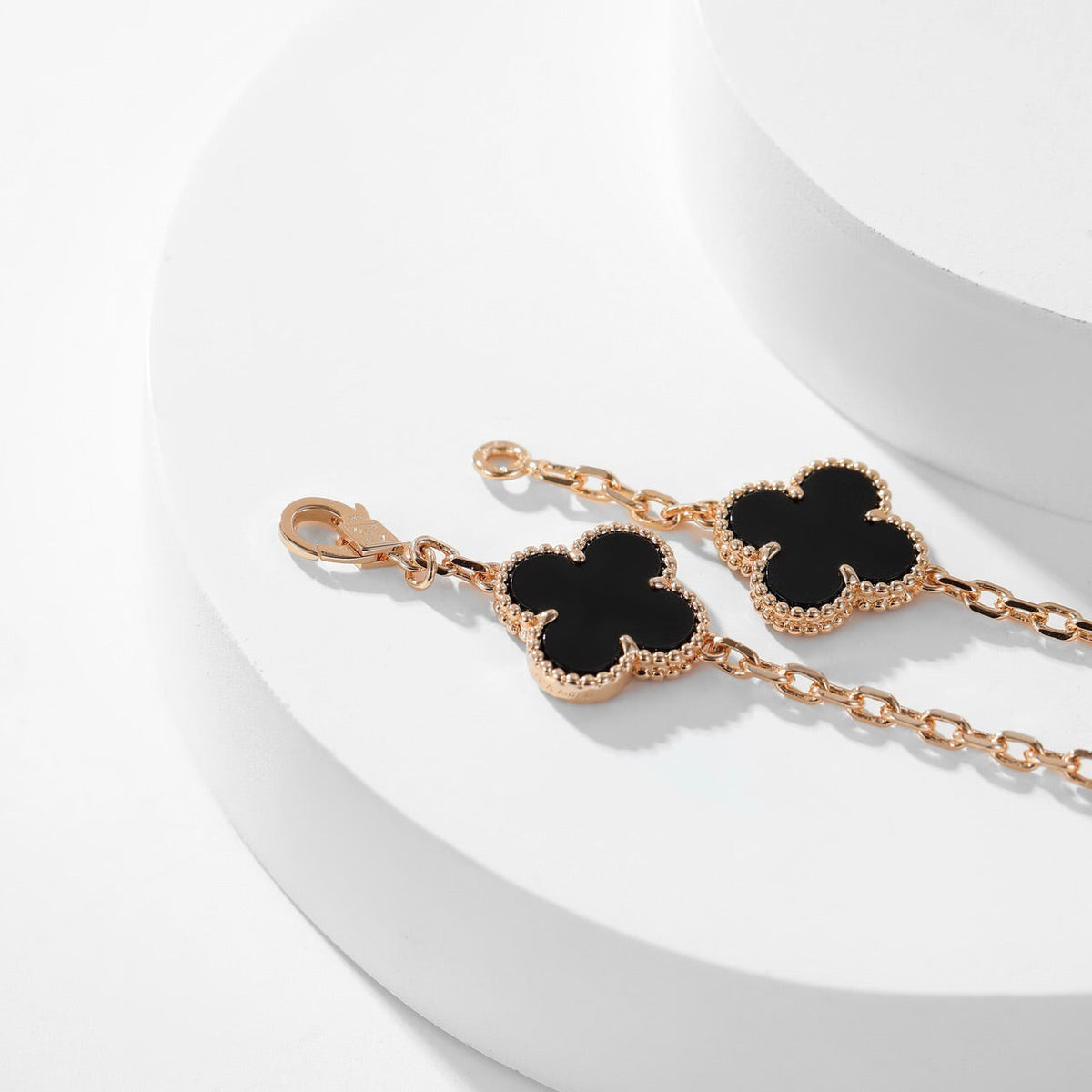 [Glow Muse]CLOVER 10 MOTIFS ONYX NECKLACE