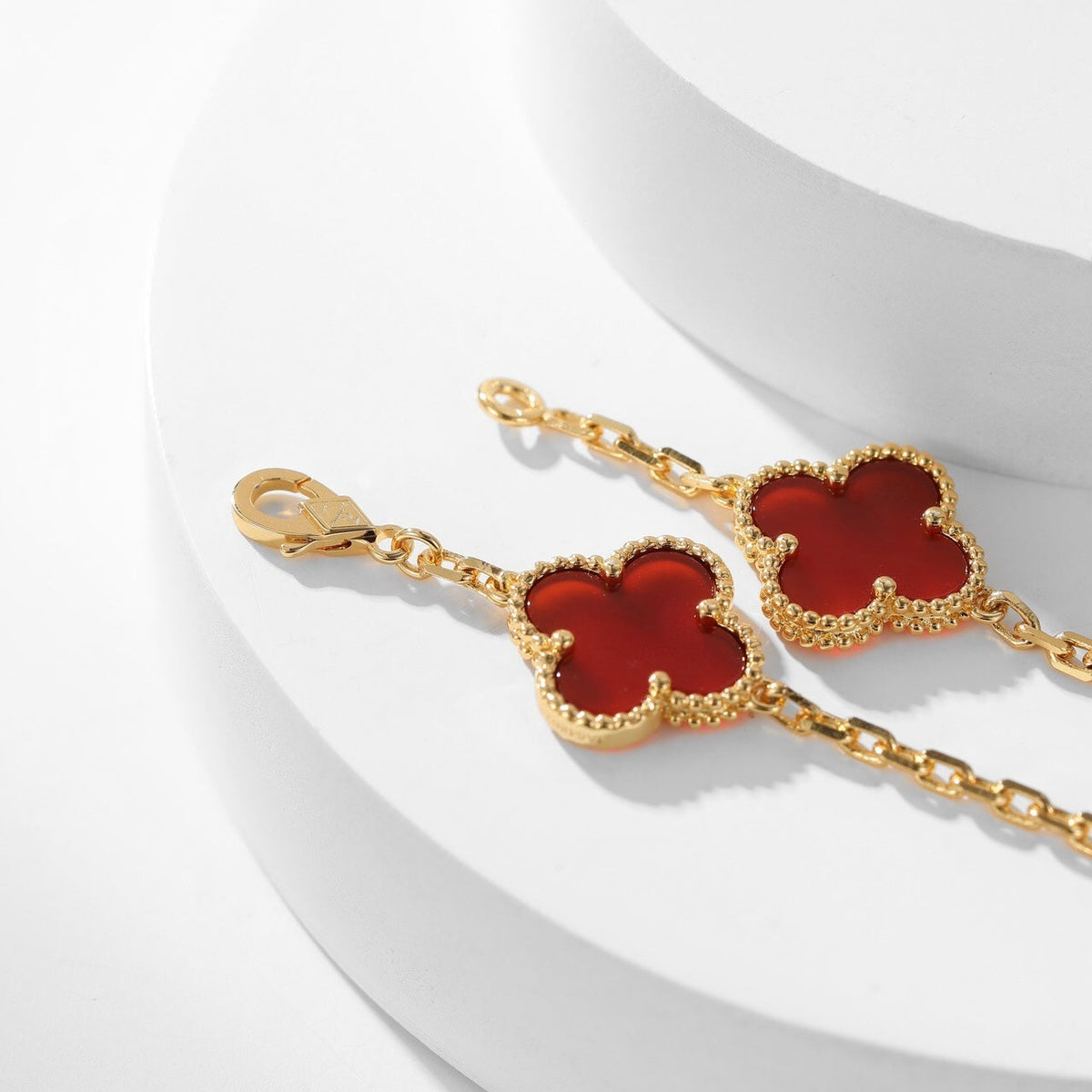 [Glow Muse]CLOVER 10 MOTIFS CARNELIAN NECKLACE