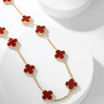 [Glow Muse]CLOVER 10 MOTIFS CARNELIAN NECKLACE