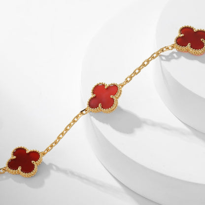 [Glow Muse]CLOVER 10 MOTIFS CARNELIAN NECKLACE