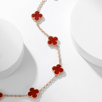 [Glow Muse]CLOVER 10 MOTIFS CARNELIAN NECKLACE