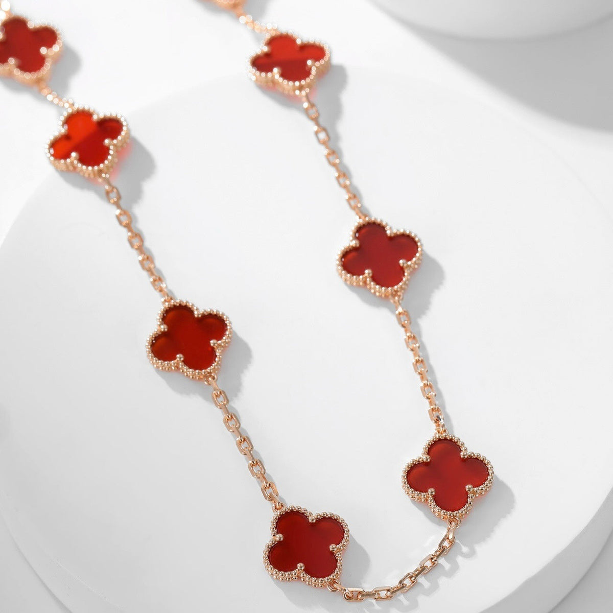 [Glow Muse]CLOVER 10 MOTIFS CARNELIAN NECKLACE