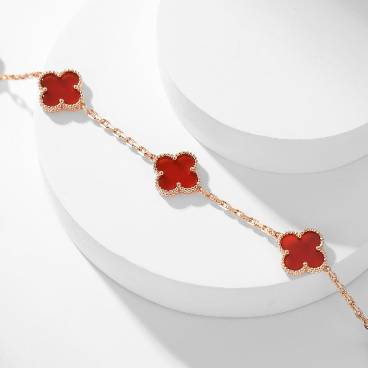 [Glow Muse]CLOVER 10 MOTIFS CARNELIAN NECKLACE