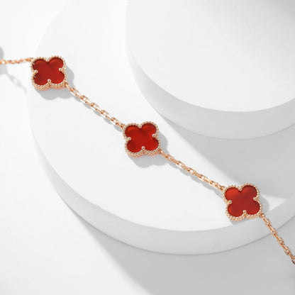 [Glow Muse]CLOVER 10 MOTIFS CARNELIAN NECKLACE