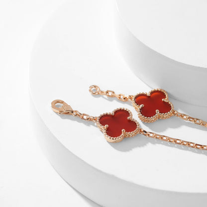 [Glow Muse]CLOVER 10 MOTIFS CARNELIAN NECKLACE