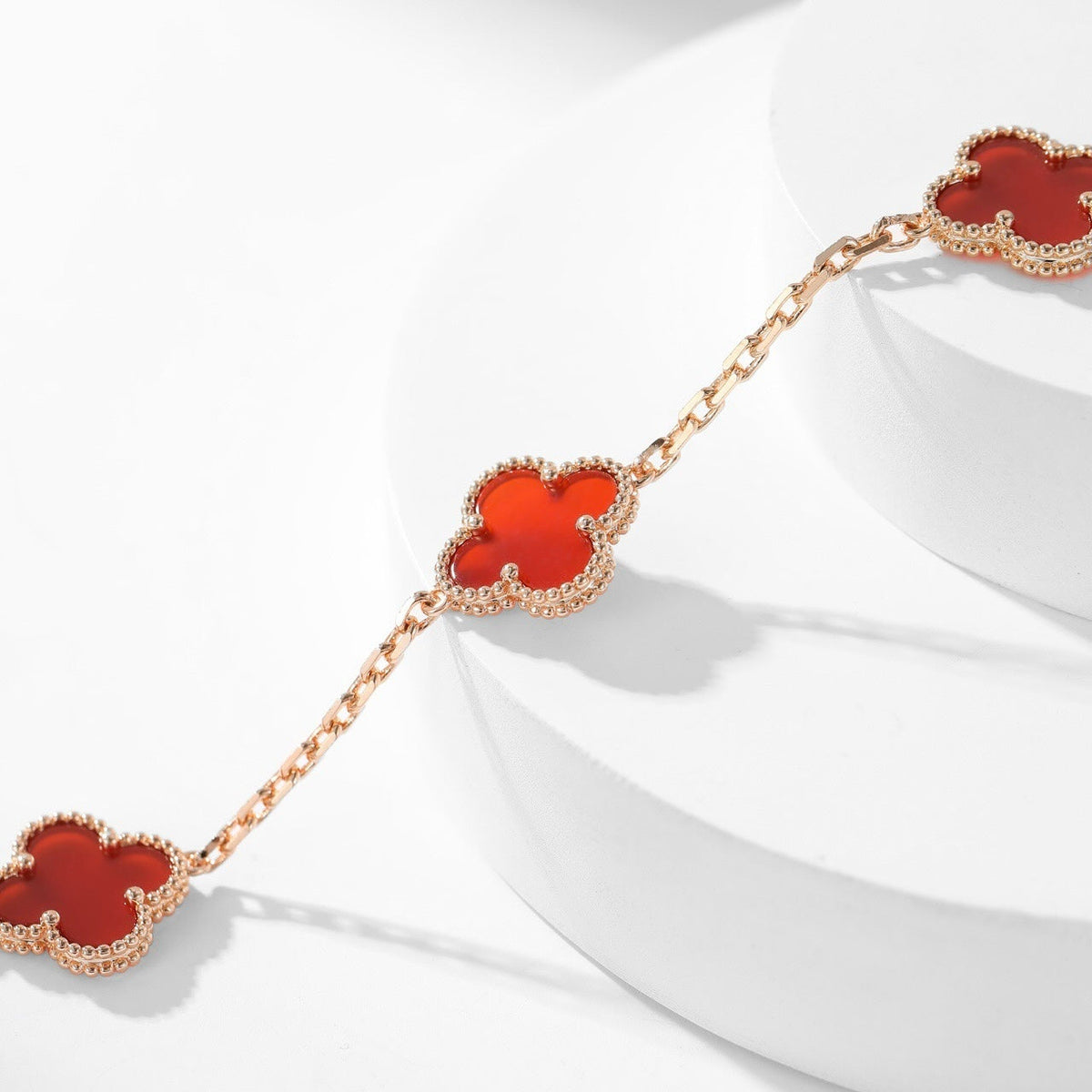 [Glow Muse]CLOVER 10 MOTIFS CARNELIAN NECKLACE
