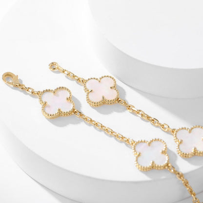 [Glow Muse]CLOVER 10 MOTIFS WHITE MOTHER OF PEARL NECKLACE