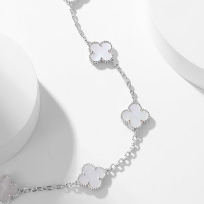 [Glow Muse]CLOVER 10 MOTIFS WHITE MOTHER OF PEARL NECKLACE