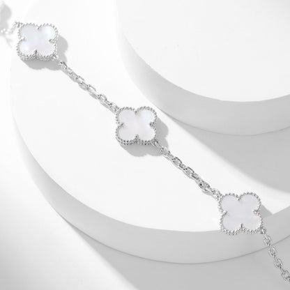 [Glow Muse]CLOVER 10 MOTIFS WHITE MOTHER OF PEARL NECKLACE