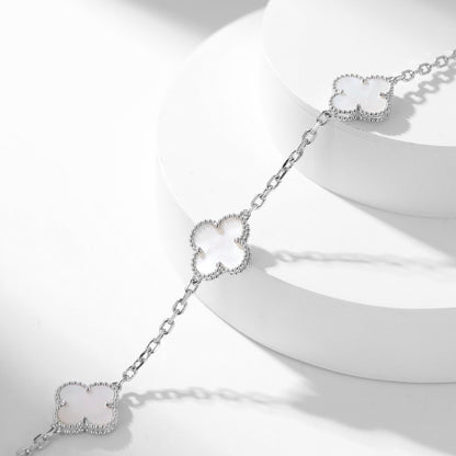 [Glow Muse]CLOVER 10 MOTIFS WHITE MOTHER OF PEARL NECKLACE