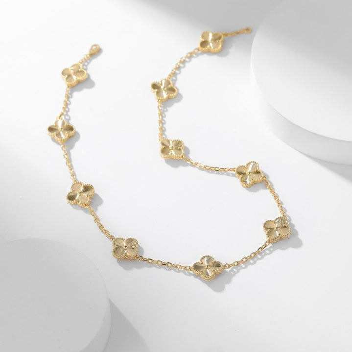 [Glow Muse]CLOVER 10 MOTIFS LASER NECKLACE
