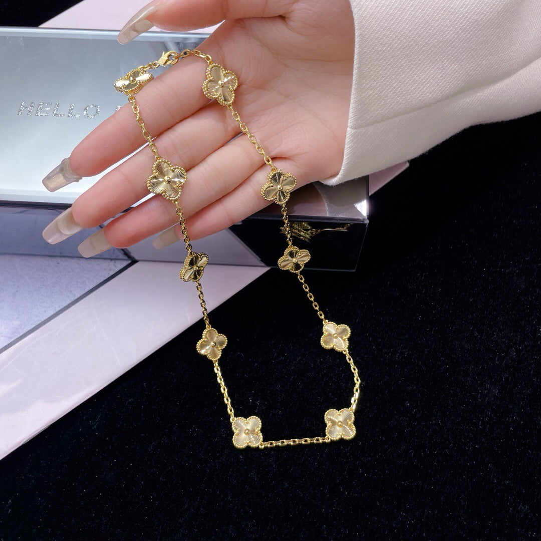 [Glow Muse]CLOVER 10 MOTIFS LASER NECKLACE