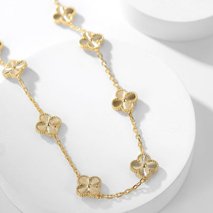 [Glow Muse]CLOVER 10 MOTIFS LASER NECKLACE