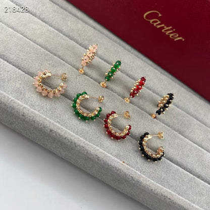 [⭐Glow Muse]NEW COLORED GEMSTONE COLLECTION SMALL HOOP EARRINGS