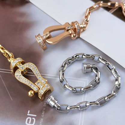 [Glow Muse]FORCE LARGE HORSESHOE CLASP  METAL BRACELET