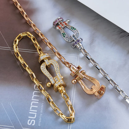 [Glow Muse]FORCE LARGE HORSESHOE CLASP  METAL BRACELET