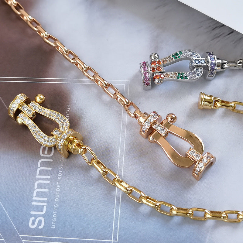 [Glow Muse]FORCE LARGE HORSESHOE CLASP  METAL BRACELET