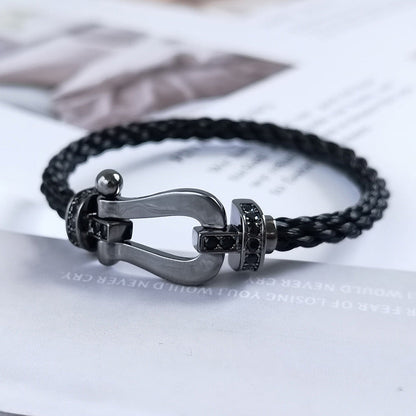 [Glow Muse]FORCE LARGE SERIES HORSESHOE BLACK SAMURAI BRACELET
