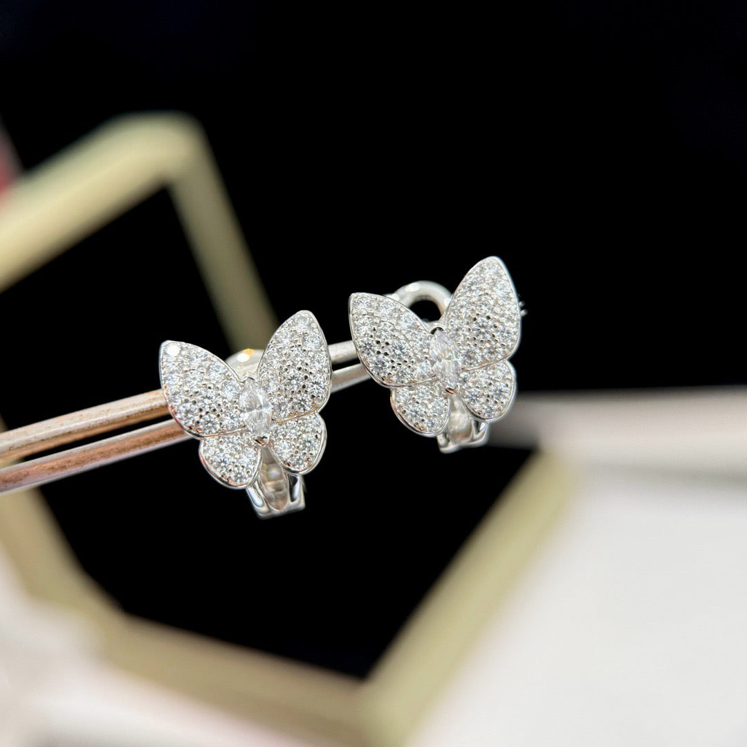 [Glow Muse]BUTTERFLY ALL DIAMOND EARRINGS