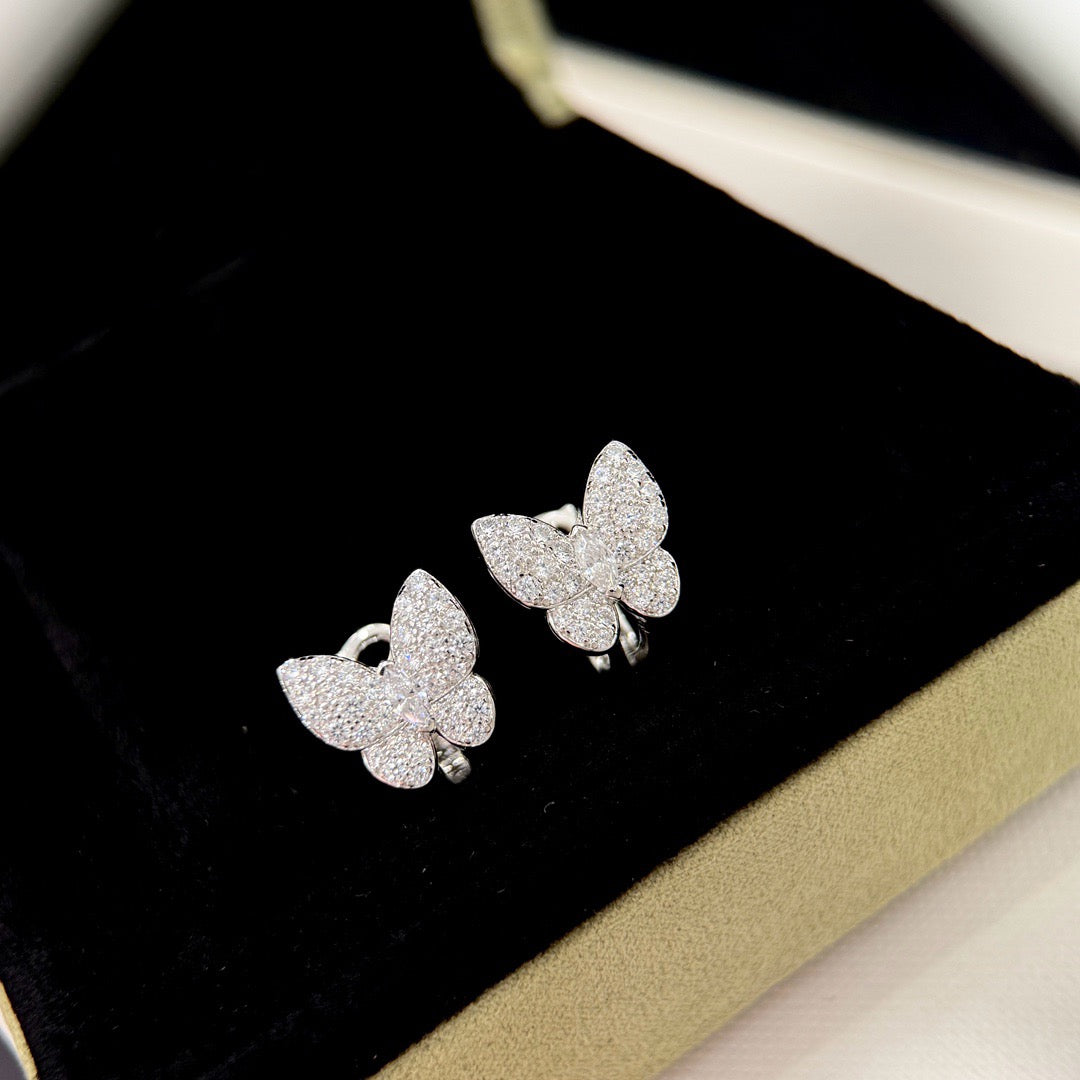 [Glow Muse]BUTTERFLY ALL DIAMOND EARRINGS