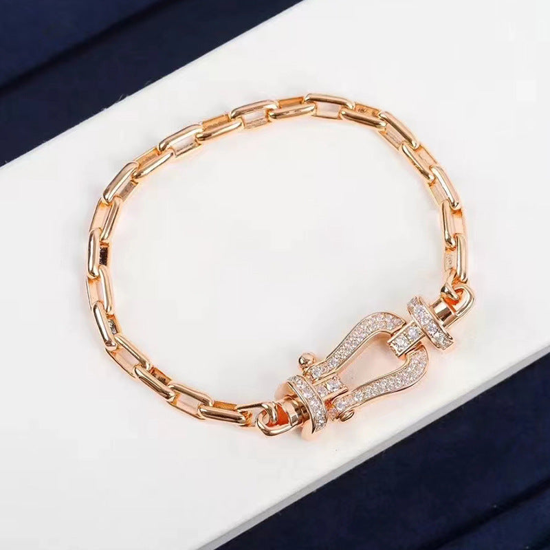[Glow Muse]FORCE LARGE HORSESHOE CLASP  METAL BRACELET