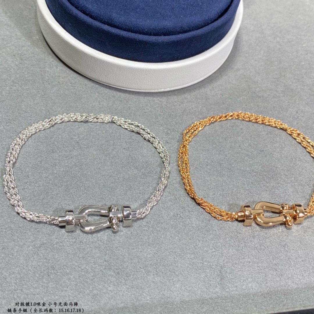 [Glow Muse]FORCE SMALL HORSESHOE  DIAMOND CHAIN ROPE BRACELET