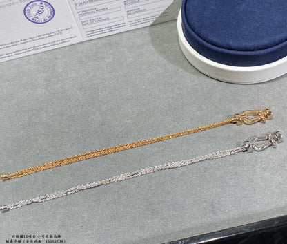 [Glow Muse]FORCE SMALL HORSESHOE  DIAMOND CHAIN ROPE BRACELET