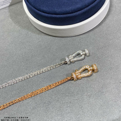 [Glow Muse]FORCE SMALL HORSESHOE  DIAMOND CHAIN ROPE BRACELET