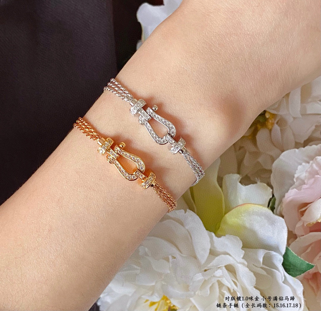 [Glow Muse]FORCE SMALL HORSESHOE  DIAMOND CHAIN ROPE BRACELET