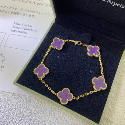 [⭐Glow Muse] CLOVER 5 MOTIF VIOLET BRACELET COLLECTION