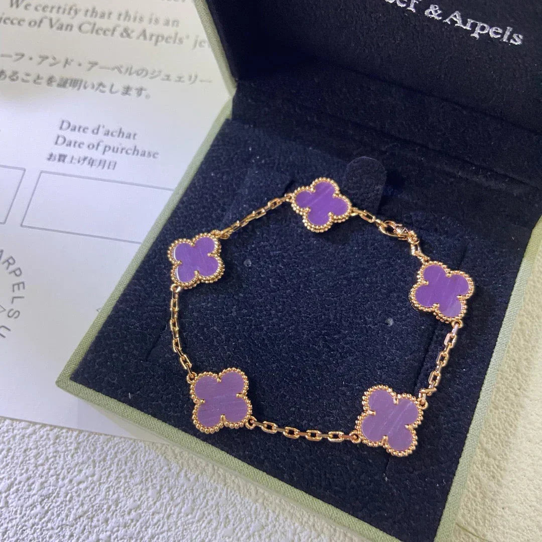 [⭐Glow Muse] CLOVER 5 MOTIF VIOLET BRACELET COLLECTION