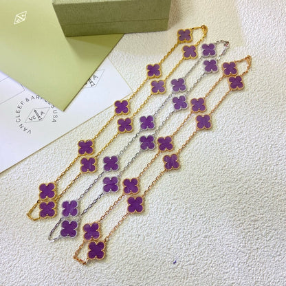 [Glow Muse Jewelry]CLOVER 10 MOTIFS  PURPLE VIOLET  NECKLACE