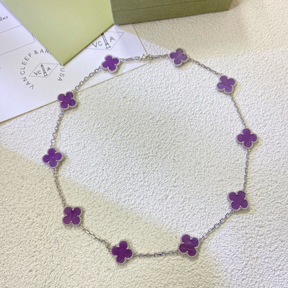 [Glow Muse Jewelry]CLOVER 10 MOTIFS  PURPLE VIOLET  NECKLACE